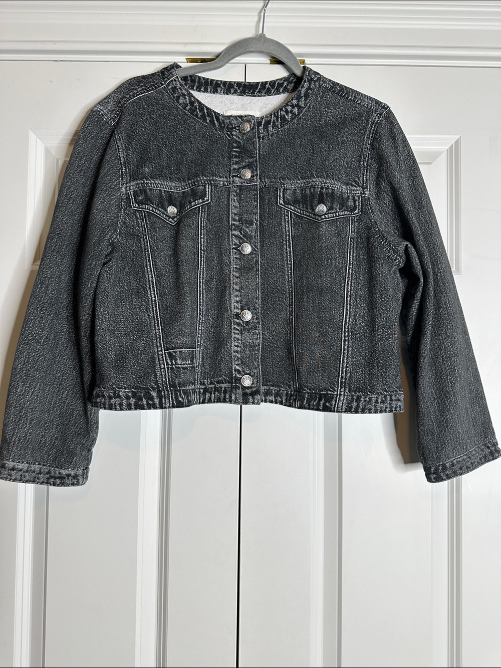 Rag And Bone Miramar Cora Denim Jacket SzXL Altered Sleeve - Picture 5 of 11